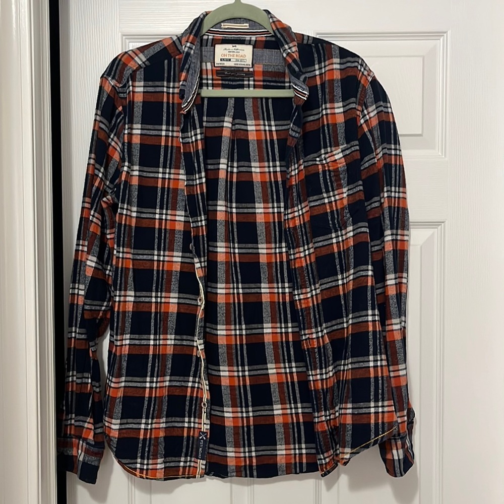 Navy and Orange flannel